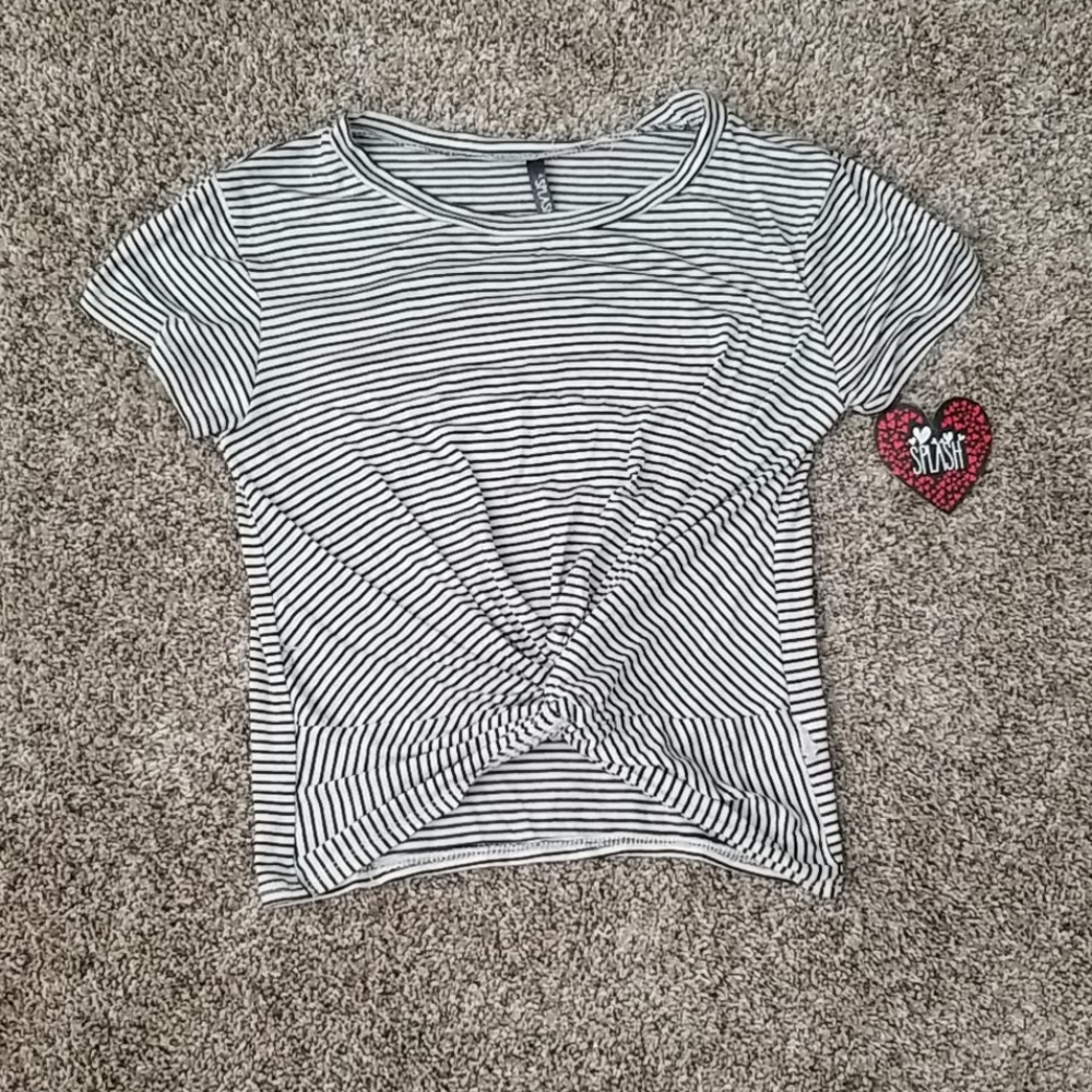 Striped Knot Front Top